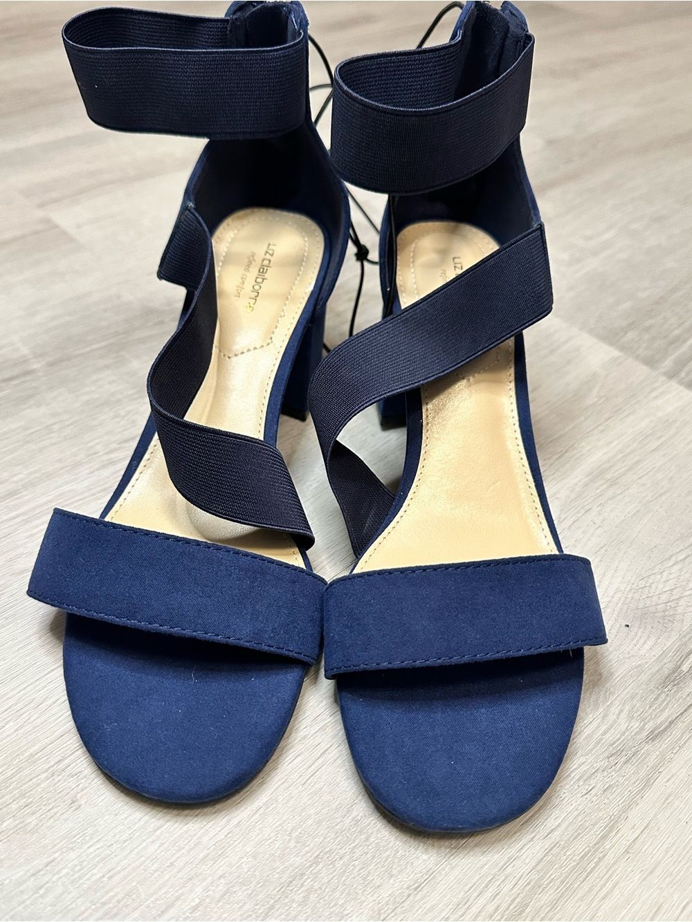 Liz Claiborne - Navy Wrap-Strap Block Heel Sandals - NWT